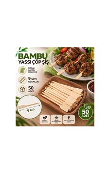 Yassı Çöp Şiş 9 Cm 50 Adet Bambu Şiş - 920923388 Yassı Çöp Şiş 9 Cm 50 Adet Bambu Şiş - 920923388