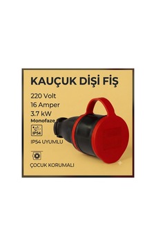 Kauçuk Monofaze Dişi Fiş İp54 Çocuk Korumalı 16a-220volt-3.7kw - 921858029 Kauçuk Monofaze Dişi Fiş İp54 Çocuk Korumalı 16a-220volt-3.7kw - 921858029
