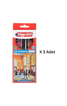 Bigpoint Suluboya 12 Renk X 3 Adet Karışık Bigpoint Suluboya 12 Renk X 3 Adet Karışık