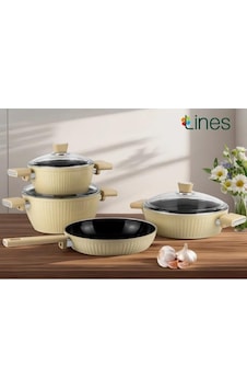 Lines Bioseramik Kristal Tencere Seti İndüksiyon Taban 7 Parça - 152.4.07.092 Lines Bioseramik Kristal Tencere Seti İndüksiyon Taban 7 Parça - 152.4.07.092