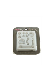 Piercing - 105 - Set 11 Adet - Csmo-tex - Gümüş Rengi