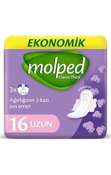 Molped Classic Thick Hijyenik Ped Uzun 16'lı Molped Classic Thick Hijyenik Ped Uzun 16'lı
