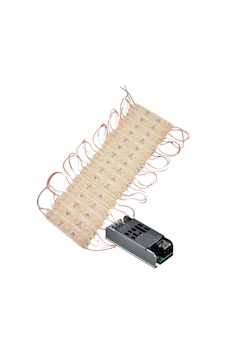 20 Adet 12 Volt 1.5 Watt 3 Lensli 3000k Günışığı 2835 Smd Led Modül Ip65 Modül 5a Trafo Set Beyaz
