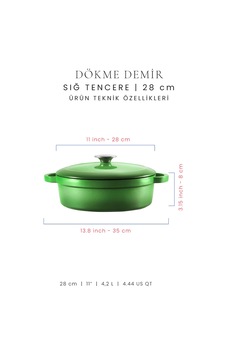 Voeux 28 Cm Sığ Tencere - Yeşil Voeux 28 Cm Sığ Tencere - Yeşil