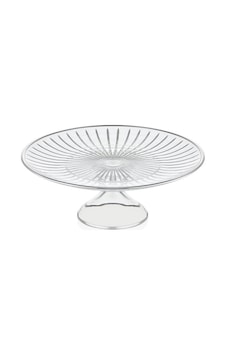 Decorium Cam Ayaklı 26 Cm Servis Tabağı Accademia Platin M06452-ab Şeffaf Decorium Cam Ayaklı 26 Cm Servis Tabağı Accademia Platin M06452-ab Şeffaf