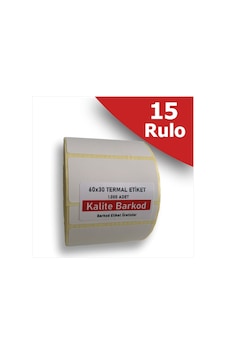Kalite Barkod 15 Rulo Termal Etiket 60X30 MM Kalite Barkod 15 Rulo Termal Etiket 60X30 MM