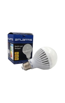 Atlantis 9 W E27 Şarjlı Led Ampul Beyaz Işık