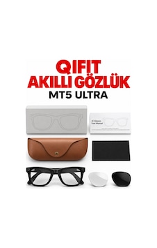 Ultra Aı Akıllı Gözlük 8mp Kamera, 1080p Full Hd Video, Bluetooth, Yapay Zekâ Asistanı Ve Anlık Çeviri Siyah