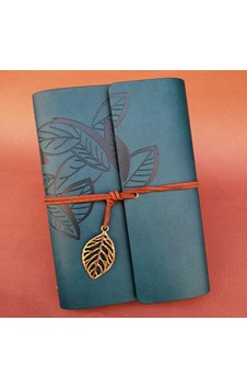 Deri Yaprak Desenli Petrol Mavisi Defter B1253 Deri Yaprak Desenli Petrol Mavisi Defter B1253
