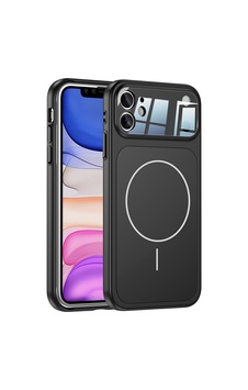 Zore İphone 11 Kılıf Omsy M-safe Şarj Özellikli Kamera Korumalı Formen Kapak - Siyah