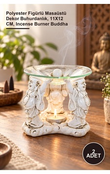 2 Adet Buda Buhurdanlık Polyester Figürlü Masaüstü Dekor Buhurdanlık, 11x12 Cm, Incense Burner Buddha 2 Adet Buda Buhurdanlık Polyester Figürlü Masaüstü Dekor Buhurdanlık, 11x12 Cm, Incense Burner Buddha