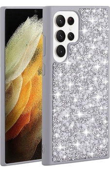 Galaxy S23 Ultra Kılıf Parlak Taşlı Tasarım Zore Linea Kapak Gümüş Galaxy S23 Ultra Kılıf Parlak Taşlı Tasarım Zore Linea Kapak Gümüş