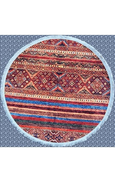 Dekoratif Dijital Baskı Daire Kilim1028 Bordo Bordo