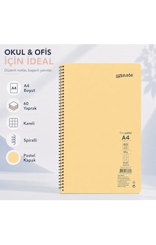 Mynote Flex Pastel A4 60 Yaprak 60 Gr Spiralli Kareli Defter Sarı Mynote Flex Pastel A4 60 Yaprak 60 Gr Spiralli Kareli Defter Sarı