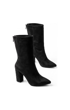 V.s.h Velvet Kilos Siyah Süet Sivri Burun Arkadan Fermuarlı İnce Topuklu Kadın Bot-2535 V.s.h Velvet Kilos Siyah Süet Sivri Burun Arkadan Fermuarlı İnce Topuklu Kadın Bot-2535
