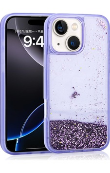 Apple Uyumlu iPhone 15 Kılıf Sıvılı Simli Şeffaf Arka Yüzey Zore Keto Silikon Kapak-mor Mor Mor Apple Uyumlu iPhone 15 Kılıf Sıvılı Simli Şeffaf Arka Yüzey Zore Keto Silikon Kapak-mor Mor Mor