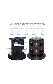 Termal Akım Korumalı Isıya Dayanıklı 3 Usb 8 Priz Ve Wireless Kablosuz Şarj 2.4 Amper Kablolu Priz 0 - 2 M