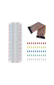 3'lü Set 830 Pin Breadboard 40 Pin Erkek-erkek Jumper Kablo 50 Adet 5mm Led 3'lü Set 830 Pin Breadboard 40 Pin Erkek-erkek Jumper Kablo 50 Adet 5mm Led