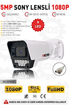 5mp Sony Lens 1080p 9 Ir Led Gece Görüşlü Su Geçirmez Ahd Güvenlik Kamerası 5mp Sony Lens 1080p 9 Ir Led Gece Görüşlü Su Geçirmez Ahd Güvenlik Kamerası