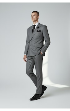 Atlasgiyim Erkek Slim Fit Kruvaze Takım Elbise Gri Atlasgiyim Erkek Slim Fit Kruvaze Takım Elbise Gri