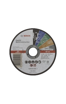 Bosch Rapido MultiConstruction 125x1.0 mm Düz Kesme Diski Bosch Rapido MultiConstruction 125x1.0 mm Düz Kesme Diski