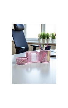 Masaüstü Perfore 3 Lü Toz Pembe Kalemlik Masaüstü Perfore 3 Lü Toz Pembe Kalemlik
