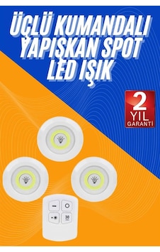 Dolap - 749 - Işığı Mutfak Rafı Işığı Uzaktan Kumandalı 3 Lü Spot - Metemıx - Led Lamba Çok Renkli Dolap - 749 - Işığı Mutfak Rafı Işığı Uzaktan Kumandalı 3 Lü Spot - Metemıx - Led Lamba Çok Renkli