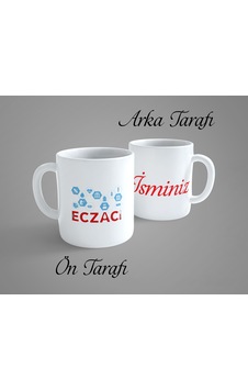 Eczacı Kişiye Özel İsimli Porselen Kupa Bardak Beyaz Eczacı Kişiye Özel İsimli Porselen Kupa Bardak Beyaz