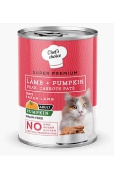 Chef's Choice Kuzu Etli ve Balkabaklı Tahılsız Ezme Yetişkin Kedi Konservesi 400 G Chef's Choice Kuzu Etli ve Balkabaklı Tahılsız Ezme Yetişkin Kedi Konservesi 400 G