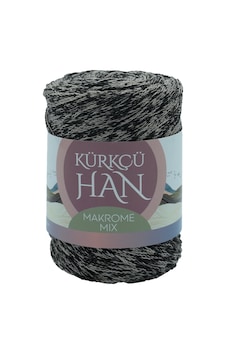 Kürkçü Han Makrome Mix 200gr 120m El Örgü İpi Gri-siyah Kürkçü Han Makrome Mix 200gr 120m El Örgü İpi Gri-siyah