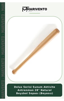 Delux Serisi Sunum Aktivite Antrenman 28" Natural Beyzbol Sopası Boyasız Doğal Ahşap Delux Serisi Sunum Aktivite Antrenman 28" Natural Beyzbol Sopası Boyasız Doğal Ahşap