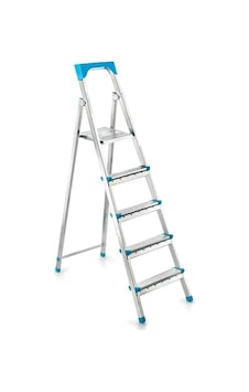 Perilla-luiza-11004 4+1 Basamaklı Metal Merdiven 105cm 120kg Taşıma Kapasitesi