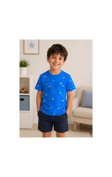 Tuffy Kids Uzay Desenli Erkek Çocuk %100 Pamuk Tişört Mavi Tuffy Kids Uzay Desenli Erkek Çocuk %100 Pamuk Tişört Mavi