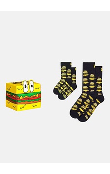 Happy Socks Siyah Erkek Desenli Çorap Mini & Me 2-pack Smelly Burger Sock Happy Socks Siyah Erkek Desenli Çorap Mini & Me 2-pack Smelly Burger Sock
