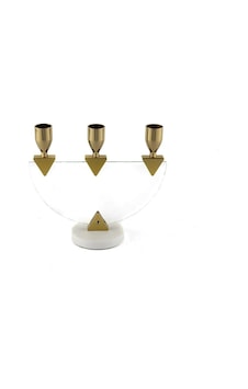 Mikasa Moor Gold 3lü Cam Şamdan 20x8x17cm Gold Mikasa Moor Gold 3lü Cam Şamdan 20x8x17cm Gold