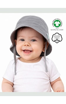 Zuppers Organik Pamuk Müslin Bebek Şapkası - Duman renkli