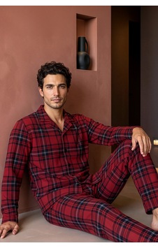 Nisanca Exclusive Erkek Süet Ekose Gömlek Yaka Pijama Takımı - Retro Erkek Pijama Bordo Nisanca Exclusive Erkek Süet Ekose Gömlek Yaka Pijama Takımı - Retro Erkek Pijama Bordo