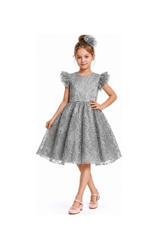 Mnk Baby & Kids Floare Kız Çocuk Abiye Elbise M00850 Gri Mnk Baby & Kids Floare Kız Çocuk Abiye Elbise M00850 Gri