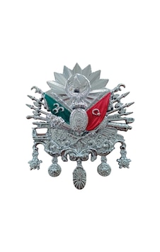Osmanlı Devlet Arması Vidalı Kabartma Logo Büyük 12x11cm Krom
