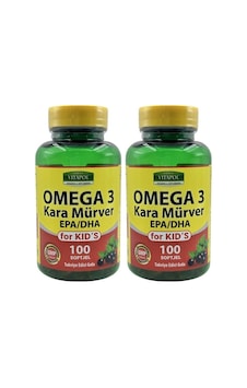 Vitapol Omega 3 Çoçuk Balık Yağı Kara Mürver 2 x 100 Softgel Vitapol Omega 3 Çoçuk Balık Yağı Kara Mürver 2 x 100 Softgel