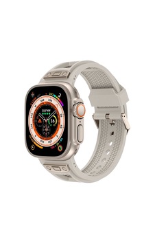 Apple Uyumlu Watch 10 Serisi 46mm Redclick Krd-117 Terletmeyen Delikli Metal Süs Desenli Silikon Kordon Apple Uyumlu Watch 10 Serisi 46mm Redclick Krd-117 Terletmeyen Delikli Metal Süs Desenli Silikon Kordon