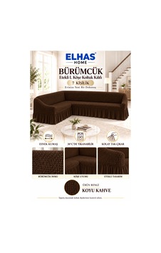 Bürümcük Kumaş 7 Kişilik Etekli L Köşe Koltuk Kılıfı Koyu Kahve - 934823050 Koyu Kahve Bürümcük Kumaş 7 Kişilik Etekli L Köşe Koltuk Kılıfı Koyu Kahve - 934823050 Koyu Kahve