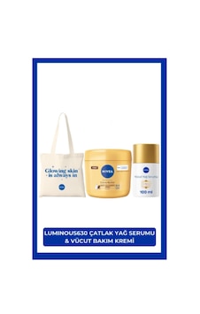 Nivea Luminous630 Çatlak Karşıtı Vücut Bakım Yağı Serumu 100 ML + Cocoa Butter Vücut Bakım Kremi 400 ML + Çanta Nivea Luminous630 Çatlak Karşıtı Vücut Bakım Yağı Serumu 100 ML + Cocoa Butter Vücut Bakım Kremi 400 ML + Çanta