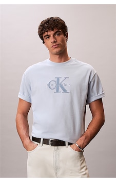 Calvin Klein Ss 16s Elevated Mono Erkek Bisiklet Yaka T-shirt Mavi Calvin Klein Ss 16s Elevated Mono Erkek Bisiklet Yaka T-shirt Mavi