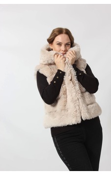 Moda Berray Etekten Kısalabilen Kapüşonlu Lüks Suni Kürk Yelek Taş Moda Berray Etekten Kısalabilen Kapüşonlu Lüks Suni Kürk Yelek Taş