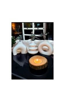 10 Cm Minimal Vazo Set 3'lü Bohem Biblo Minyatür Dekoratif Vazo Beyaz
