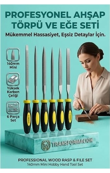 6'lı Ahşap Törpü Eğe Seti 140mm Hobi Modelci El Törpüsü Takımı 723188