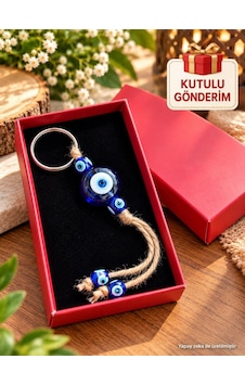 Cam Nazar Boncuklu Anahtarlık Kutulu Hediyelik Mavi Nazar Anahtarlık Cam Nazar Boncuklu Anahtarlık Kutulu Hediyelik Mavi Nazar Anahtarlık