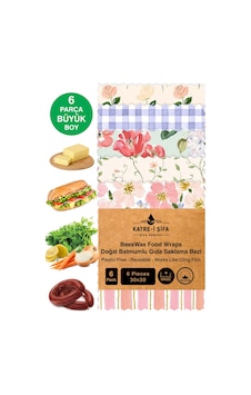 6 Parça Tekrar Kullanılabilen Balmumu Gıda Saklama Bezi Beeswax Food Wraps Mumo Çok Renkli