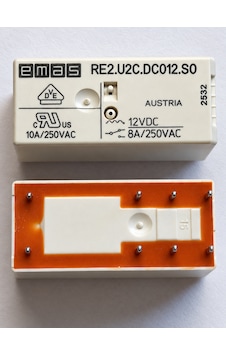 Emas Re2.u2c.dc012 ,12vdc 2a2k/8a İnce-8pin Röle Emas Re2.u2c.dc012 ,12vdc 2a2k/8a İnce-8pin Röle